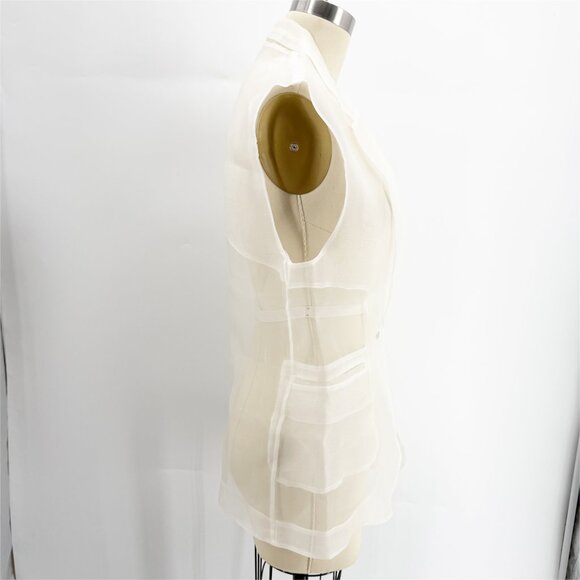 Tela9 Vest Top Gilet Lunatica Jacket in White - Picture 6 of 11